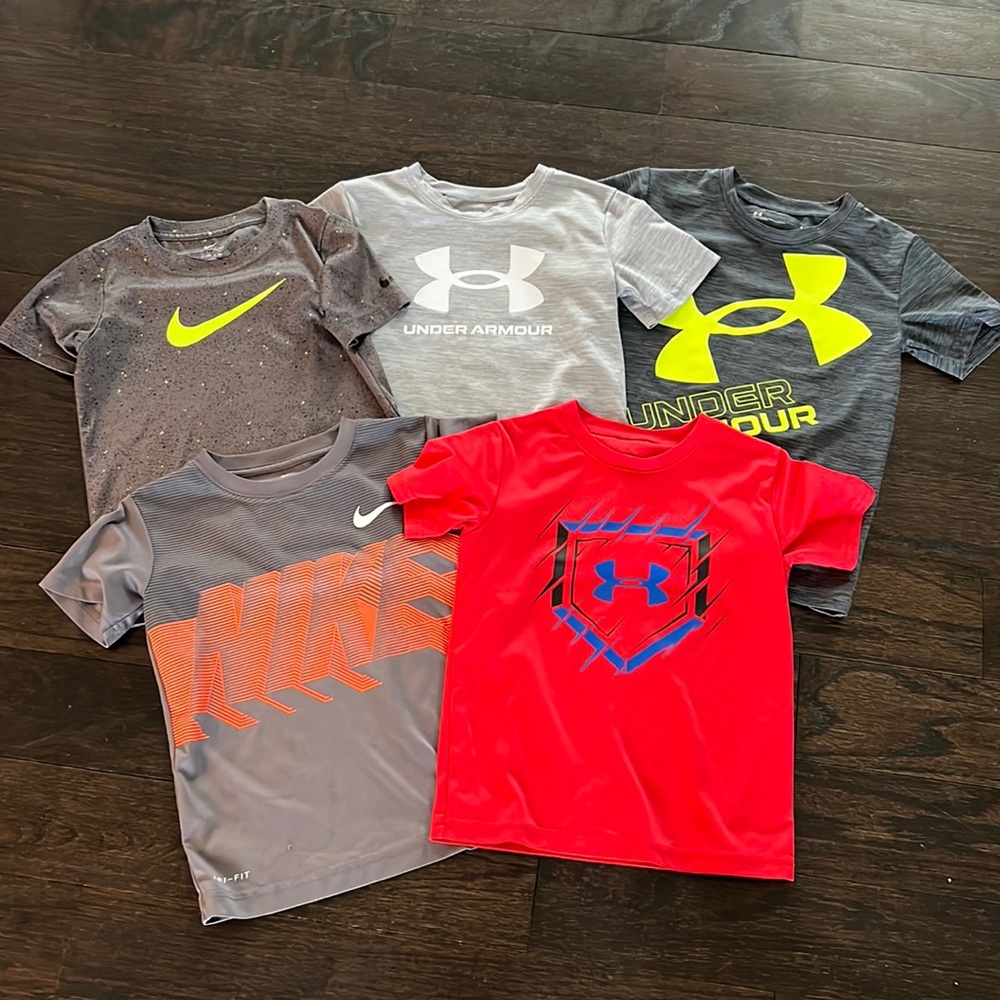 Set of 5 athletic shirts.